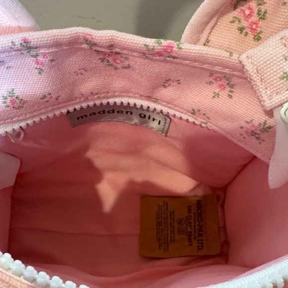 Madden Girl Pink Floral Mini Backpack with Teddy Charm - Picture 4 of 4